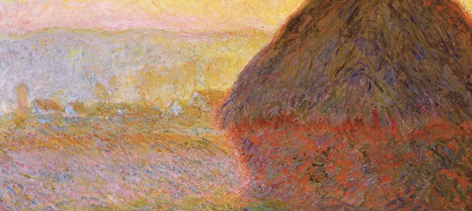Haystacks at Sunset - Claude Monet